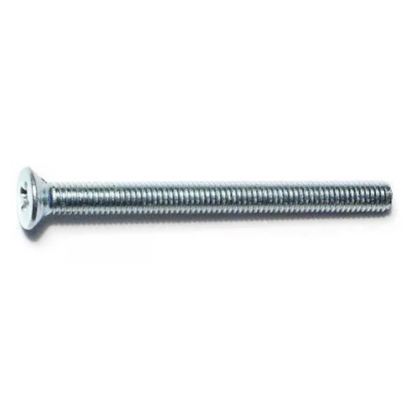 M3-0.50 x 35 mm Phillips Flat Machine Screw, Zinc Plated Steel, 50 PK, Midwest Fastener, Mfr#: 51477